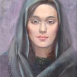 „Eine Frau mit Kopftuch“, Öl auf Lauiwand, 30 x 40 cm, 700,00 €